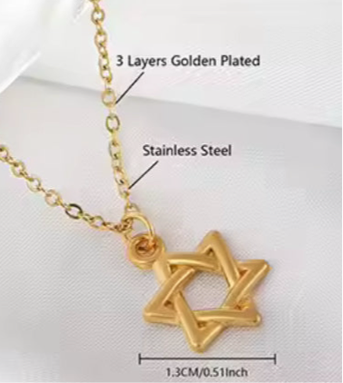Unisex Magen David Pendant Necklace - Judaica Jewellery
