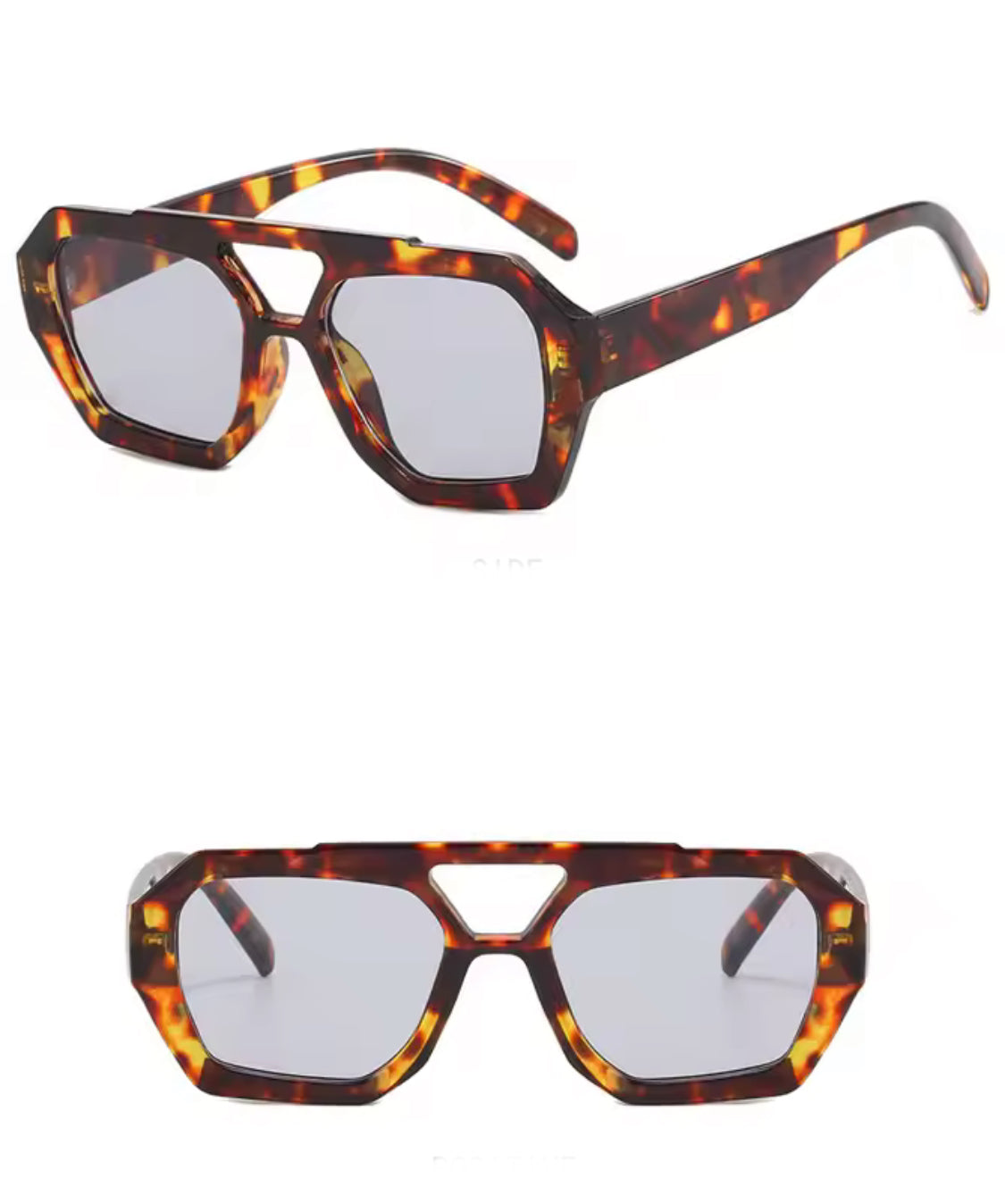 Retro Oversized Double Bridge Sunglasses – UV400 Sun Protection