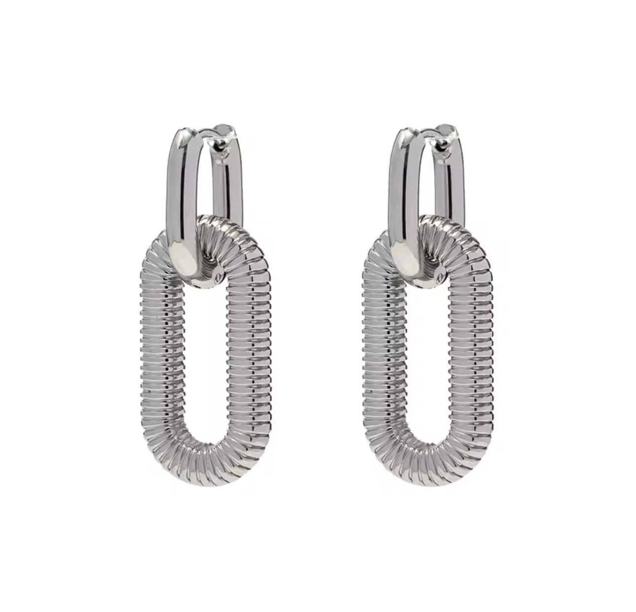Bold Link Chain Hoop Earrings - Gold & Silver Finish