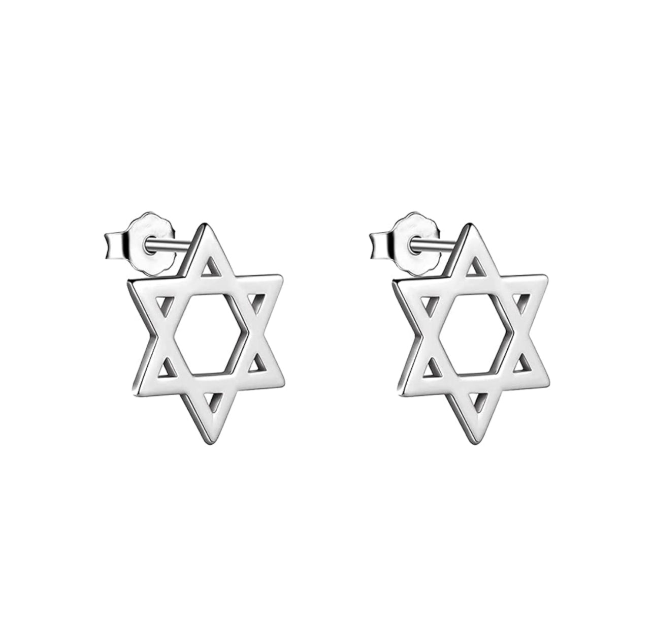 Star of David (Magen David) Stud Earrings - Gold & Silver