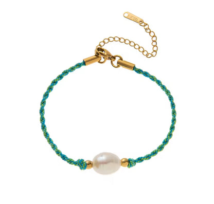 Handmade Colourful Braided Bracelet with Heart, Pearl, Sun, or Clover Charm – Adjustable Boho Bracelets