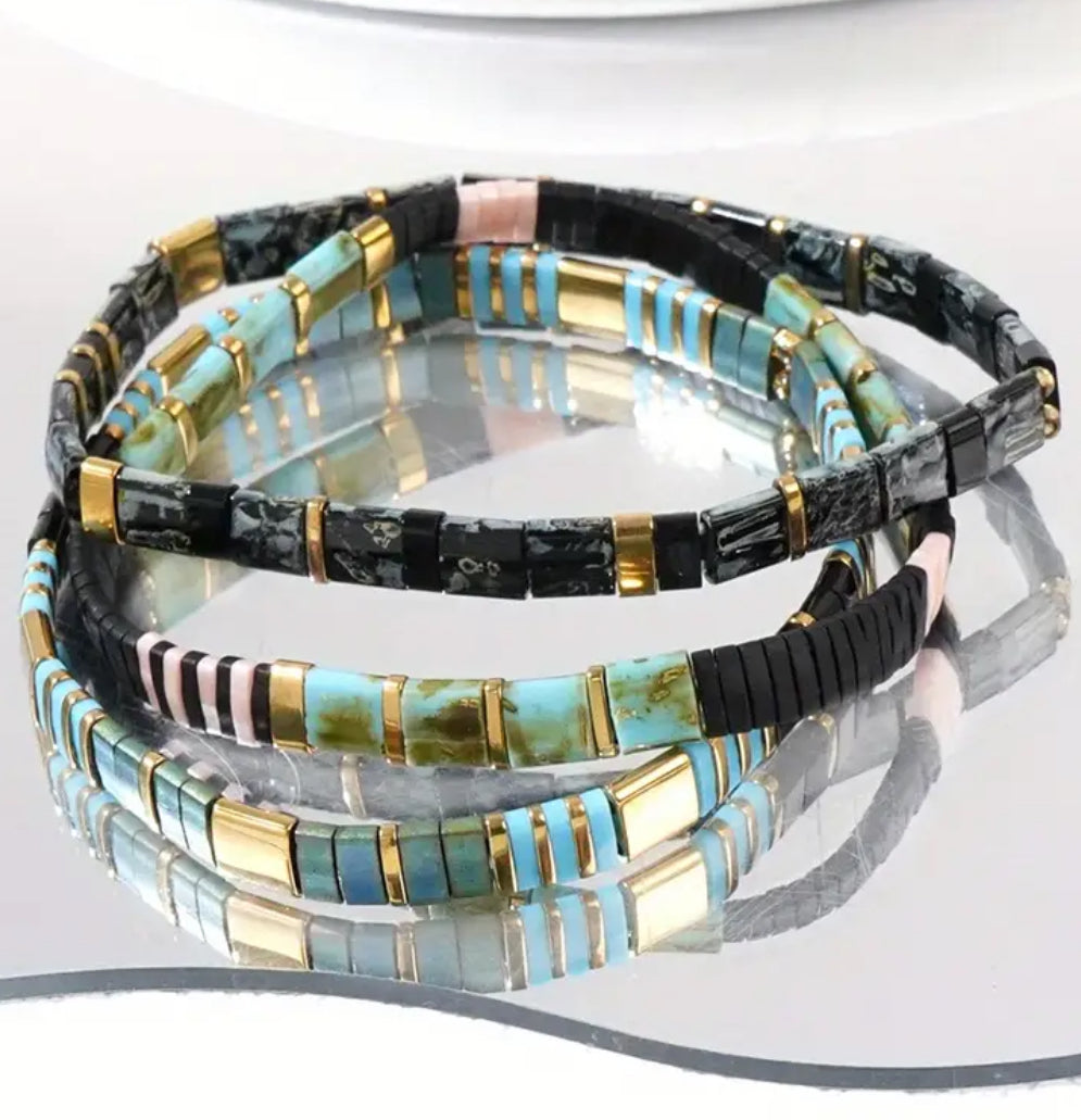 Tila Deep Blue Ocean 3 pack Bracelets