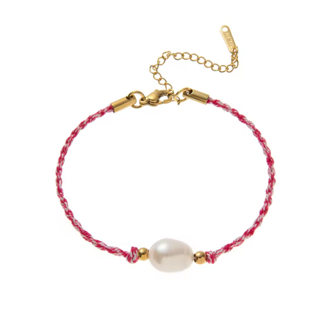 Handmade Colourful Braided Bracelet with Heart, Pearl, Sun, or Clover Charm – Adjustable Boho Bracelets