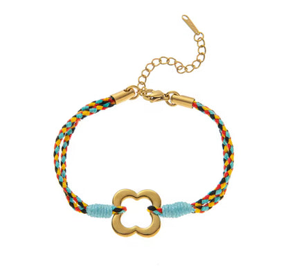 Handmade Colourful Braided Bracelet with Heart, Pearl, Sun, or Clover Charm – Adjustable Boho Bracelets