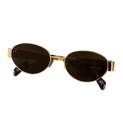 Chic Metal Oval Sunglasses – UV400 Sun Protection