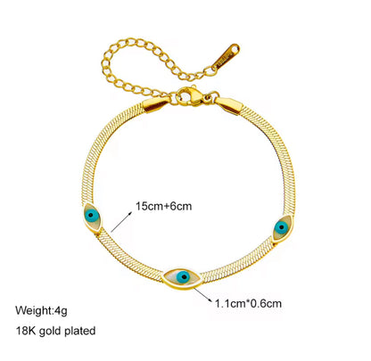 Enamel Evil Eyes with Herringbone design bracelets - 2 designs