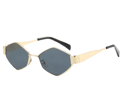 Chic Metal Rhombus  Sunglasses – UV400 Sun Protection