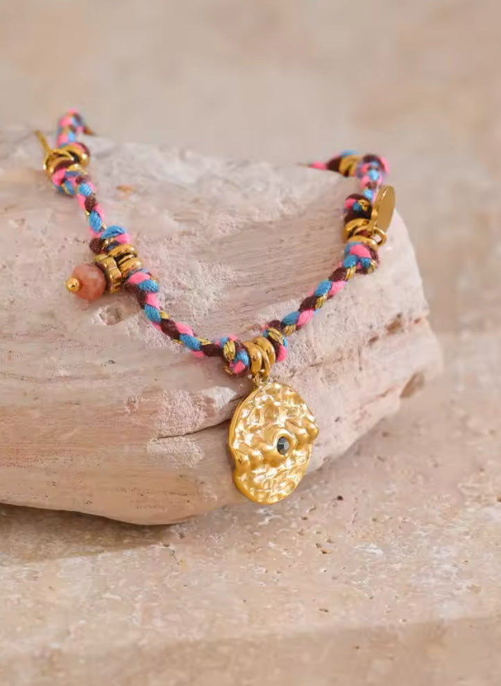 Handmade Colourful Rope boho chic charm Bracelet