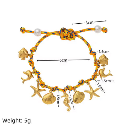 Beach Inspired Handmade Colourful Braided Ocean Charm Bracelet