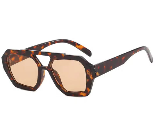 Retro Oversized Double Bridge Sunglasses – UV400 Sun Protection