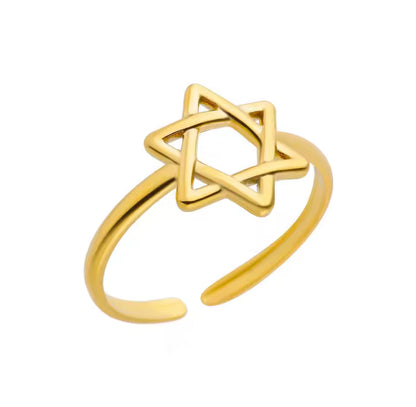 18K Gold-Plated Magen David Adjusting Design Ring