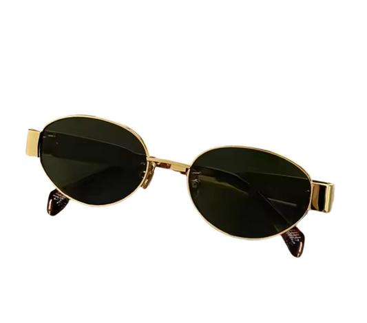 Chic Metal Oval Sunglasses – UV400 Sun Protection