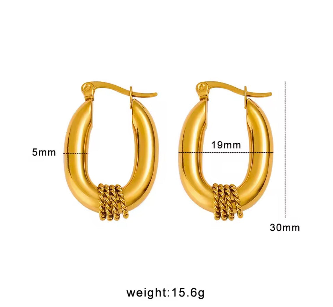 Chunky Gold Twisted Rope Hoop Earrings | Style NV