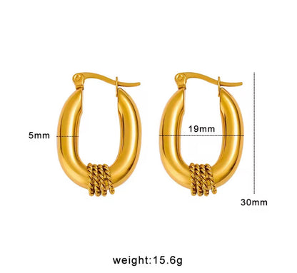 Chunky Gold Twisted Rope Hoop Earrings | Style NV
