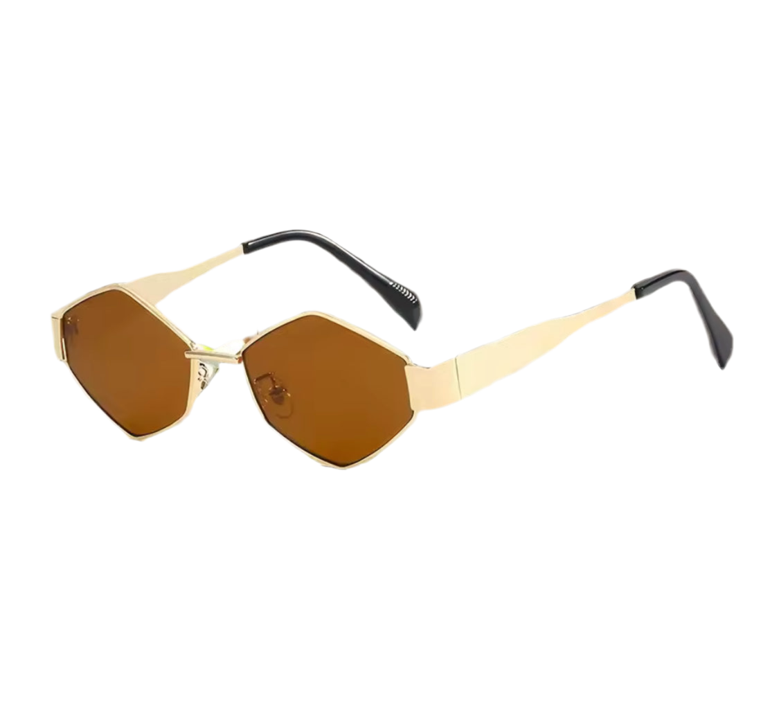 Chic Metal Rhombus  Sunglasses – UV400 Sun Protection