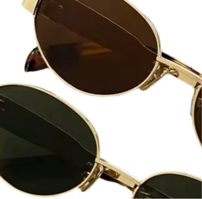 Chic Metal Oval Sunglasses – UV400 Sun Protection