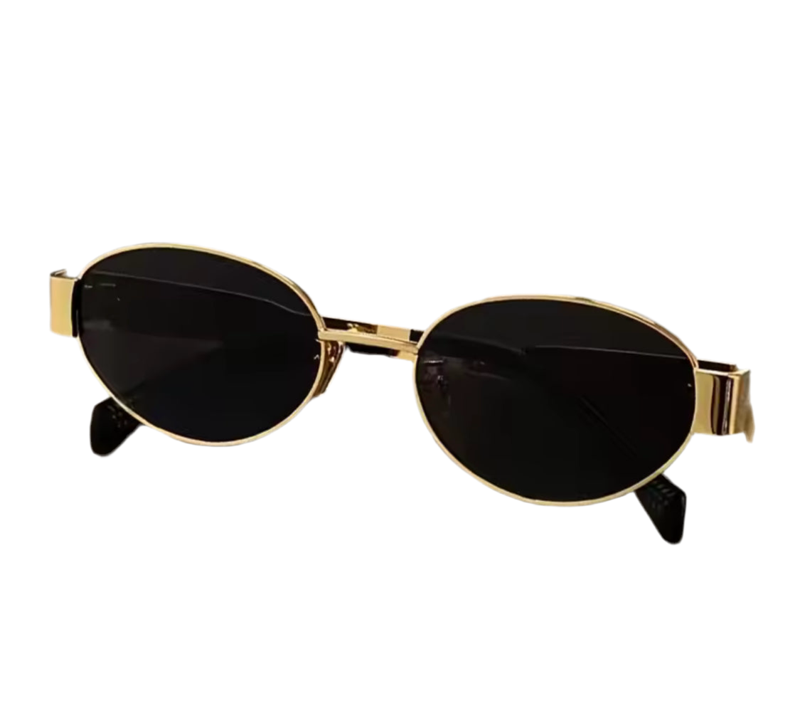 Chic Metal Oval Sunglasses – UV400 Sun Protection