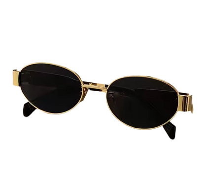 Chic Metal Oval Sunglasses – UV400 Sun Protection