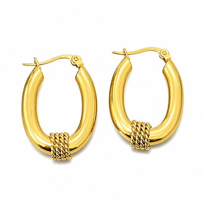 Chunky Gold Twisted Rope Hoop Earrings | Style NV