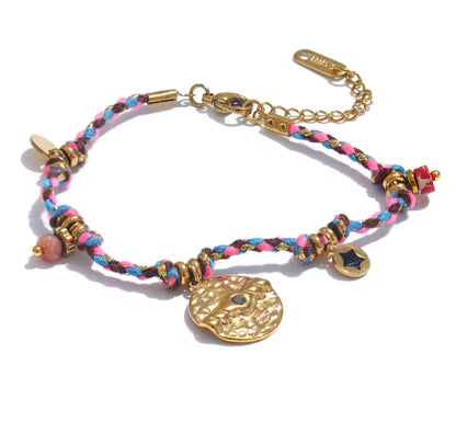 Handmade Colourful Rope boho chic charm Bracelet