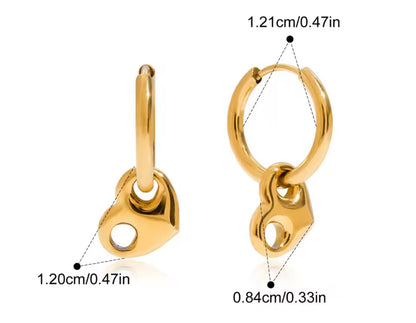 Puffy Heart Hoop Earrings