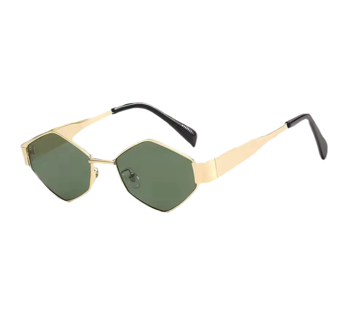 Chic Metal Rhombus  Sunglasses – UV400 Sun Protection