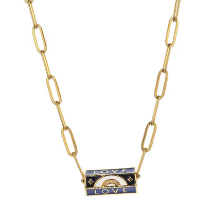 Colourful Evil Eye Enamel Charm Paperclip Chain Necklaces