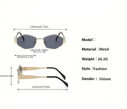 Chic Metal Rhombus  Sunglasses – UV400 Sun Protection