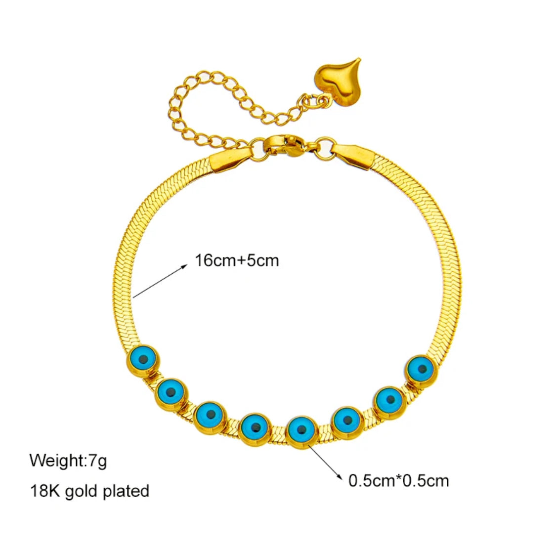 Enamel Evil Eyes with Herringbone design bracelets - 2 designs