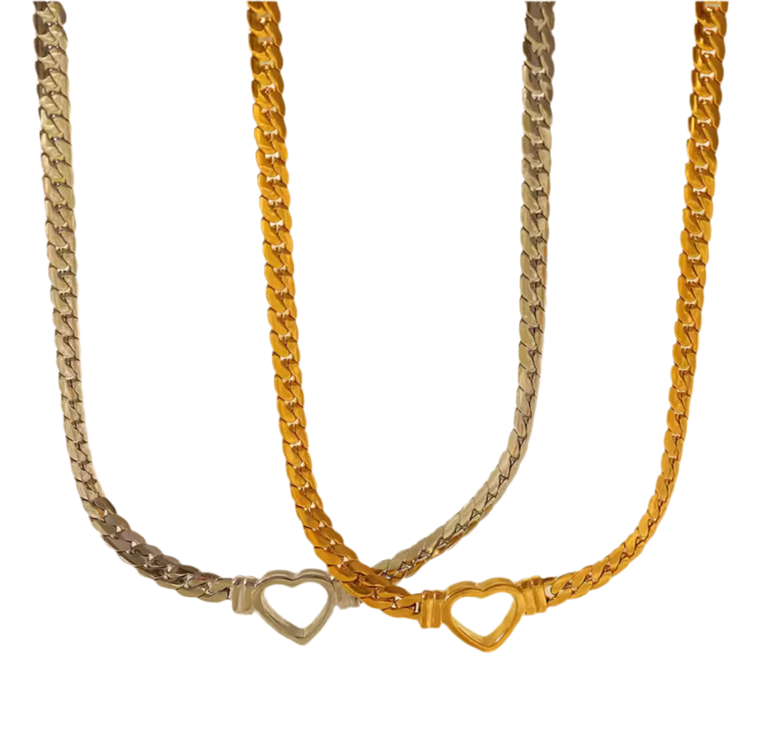 Chunky Heart Link Necklace