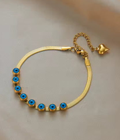 Enamel Evil Eyes with Herringbone design bracelets - 2 designs