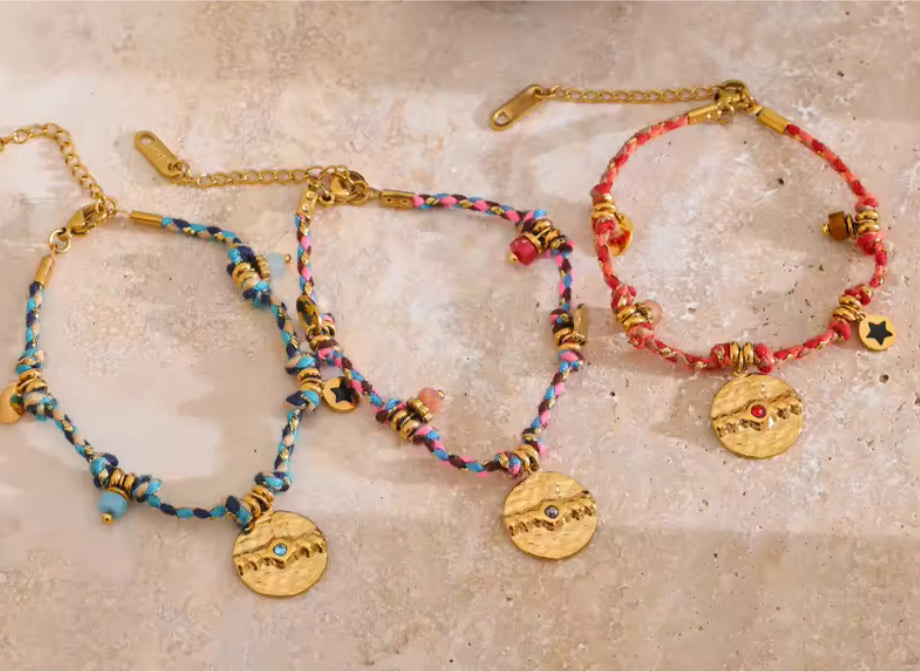 Handmade Colourful Rope boho chic charm Bracelet