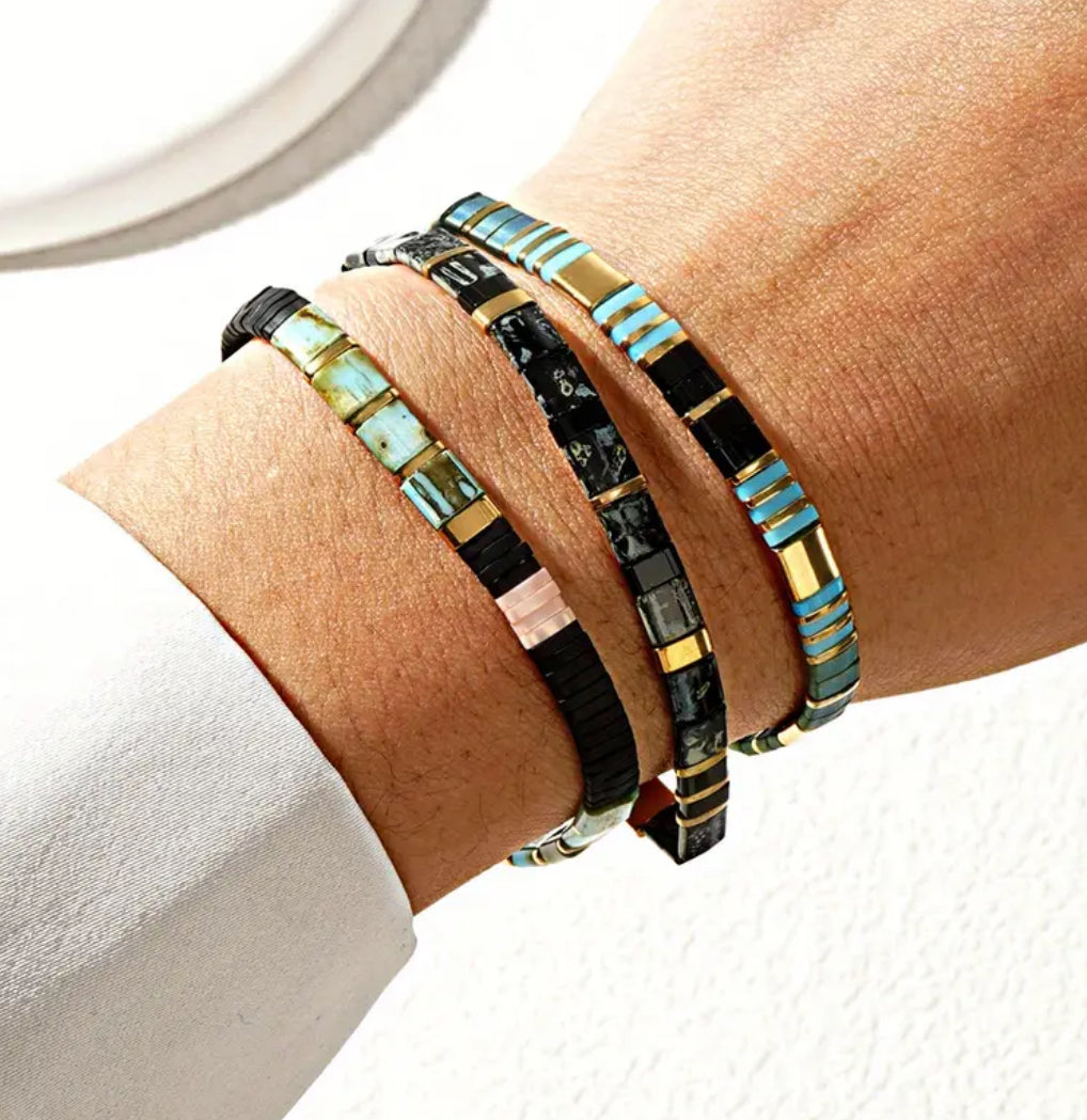 Tila Deep Blue Ocean 3 pack Bracelets