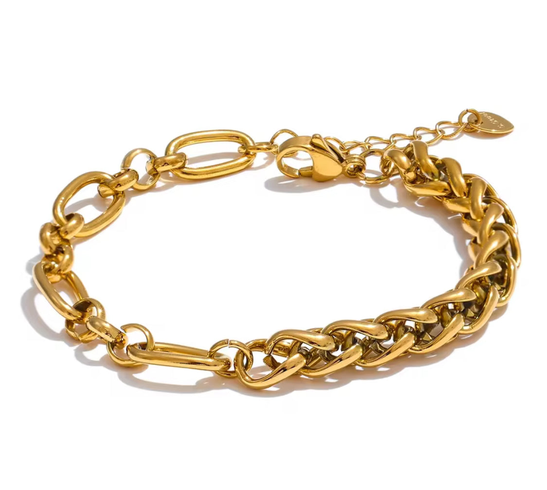 Chunky Combo Link Necklace & Bracelet Set