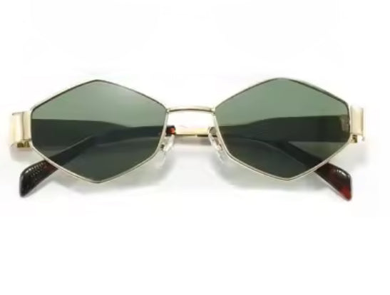 Chic Metal Rhombus  Sunglasses – UV400 Sun Protection
