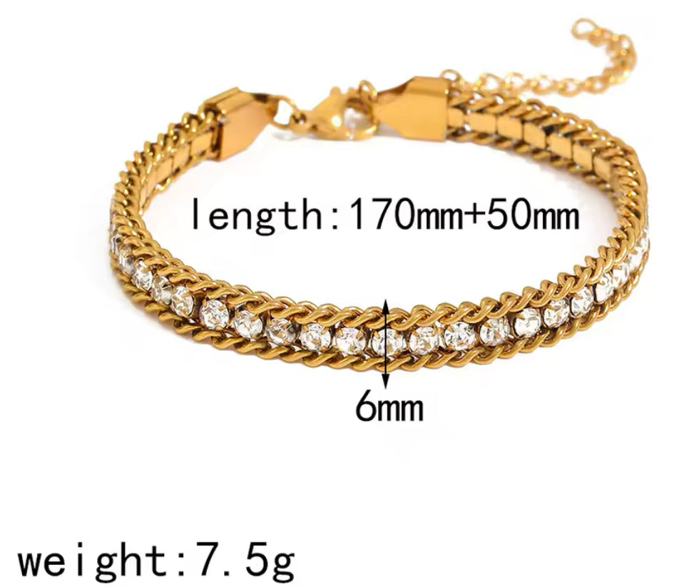 Chain inspired Tennis Bracelet