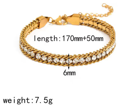 Chain inspired Tennis Bracelet