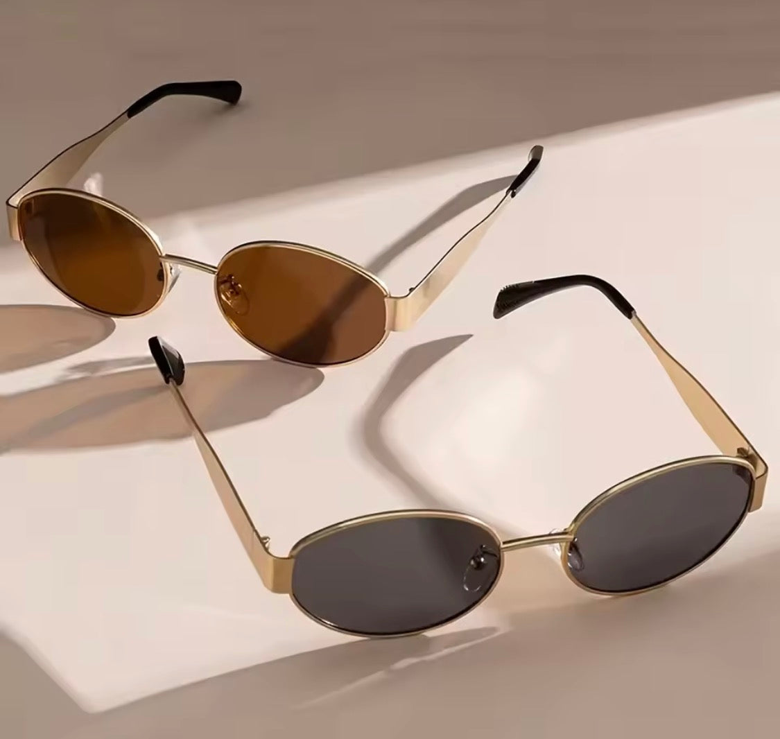 Chic Metal Oval Sunglasses – UV400 Sun Protection - Style-NV