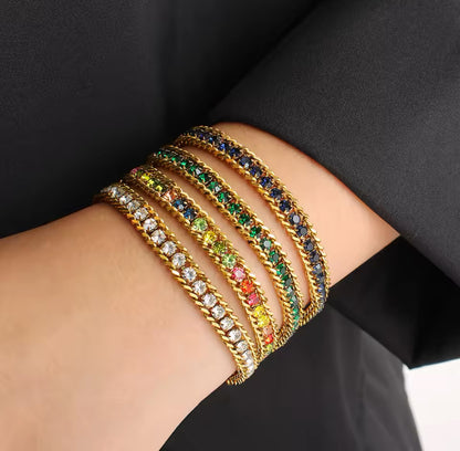 Chain inspired Tennis Bracelet