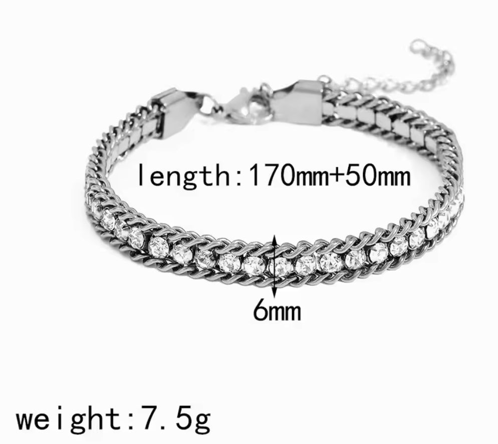 Chain inspired Tennis Bracelet