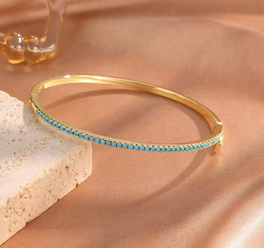 Clover & Turquoise Stack Bracelets