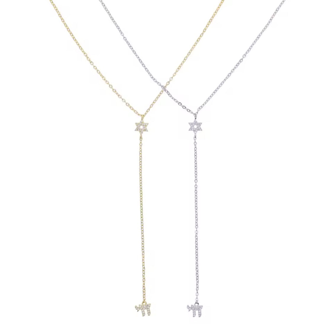 Star of David Magen David, Hamsa & Chai Charm Necklace - Judaica Jewellery- Best Seller