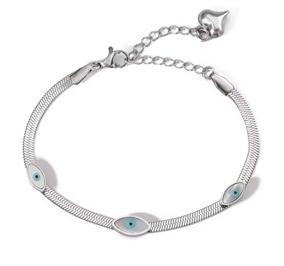 Enamel Evil Eyes with Herringbone design bracelets - 2 designs