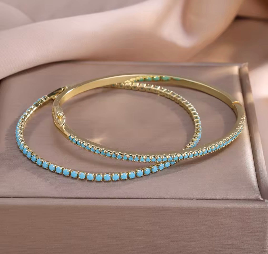 Clover & Turquoise Stack Bracelets