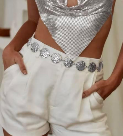 Circular Coin Style Multi Disk Chain Belt