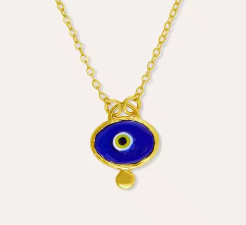 Colourful Evil Eye Enamel Pendant Necklaces