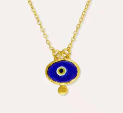 Colourful Evil Eye Enamel Pendant Necklaces
