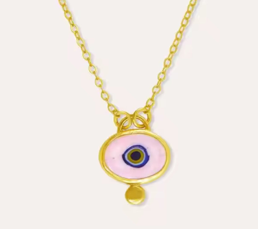 Colourful Evil Eye Enamel Pendant Necklaces