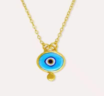 Colourful Evil Eye Enamel Pendant Necklaces
