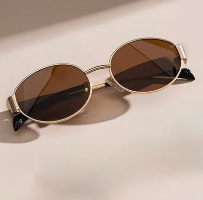 Chic Metal Oval Sunglasses – UV400 Sun Protection - Style-NV
